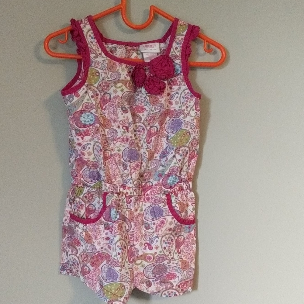 Liberty London Romper Pink Floral Print Size 3T